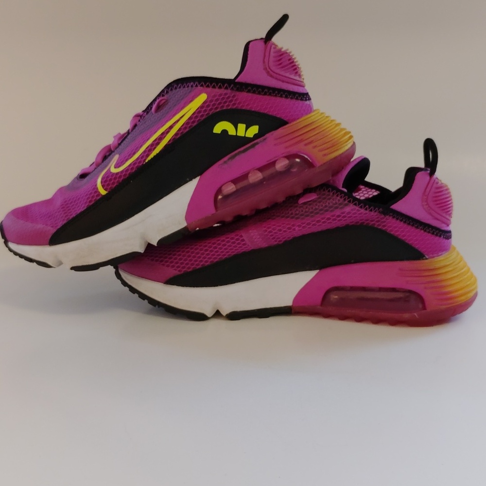 Nike Kids Fuchsia and Yellow Sneakers - Picture 7 of 9